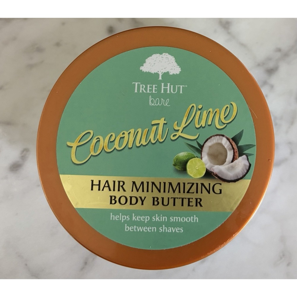 RARE Discontinued Tree Hut Shea Body Butter Lotion Hair Minimizing Coconut Lime